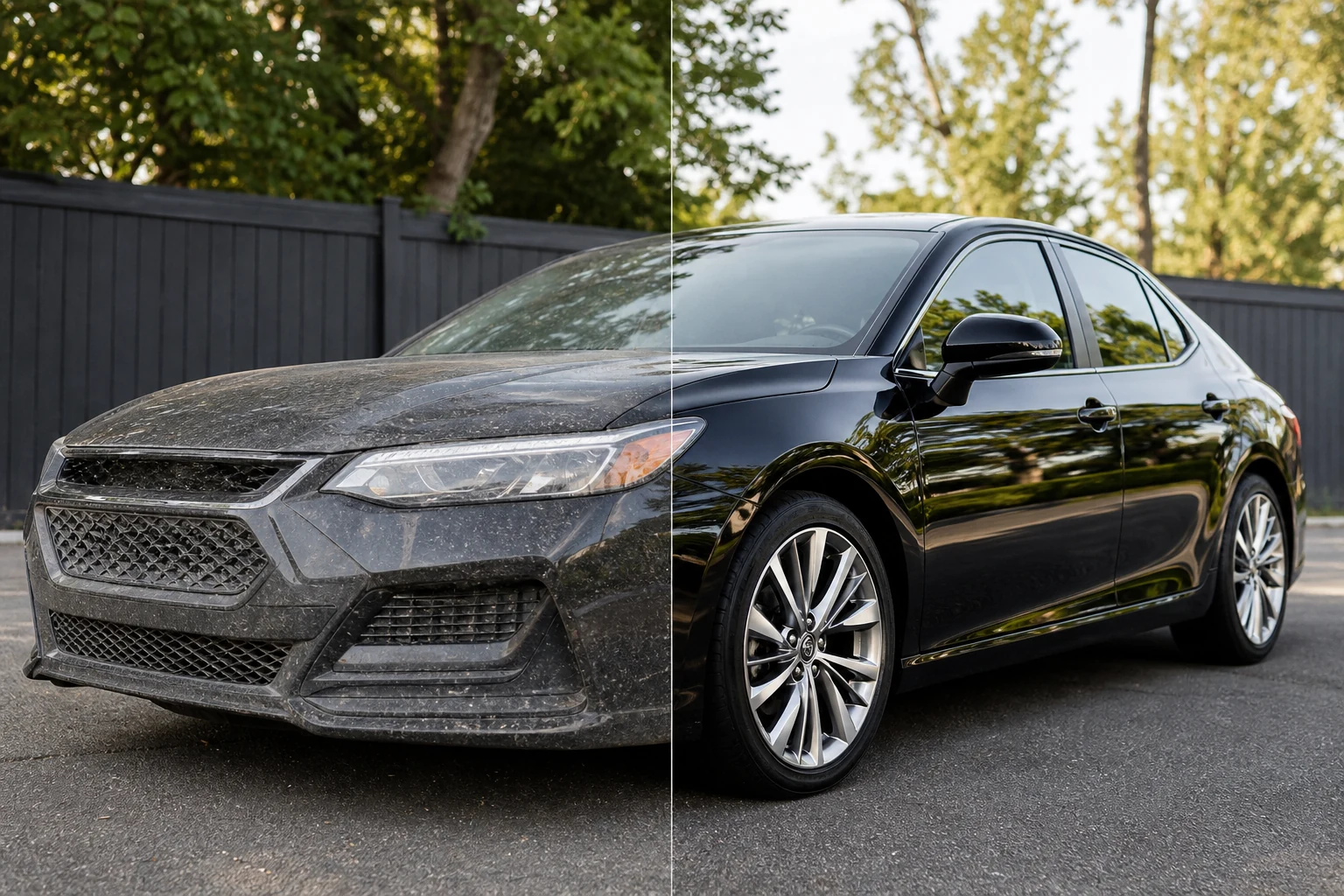 Exterior detailing before-and-after example